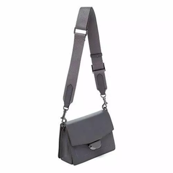 NWT Botkier Astor Square Woman's Leather Cross Body Smoke Color MSRP: $198.00 - Picture 3 of 6